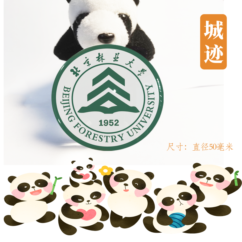 北京林业大学冰箱贴校徽北京林业大学校友高考考研研纪念品冰箱贴