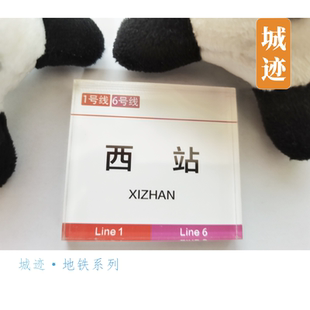 天津地铁6号线冰箱贴北站西站长虹公园红旗南路文化中心梅江道