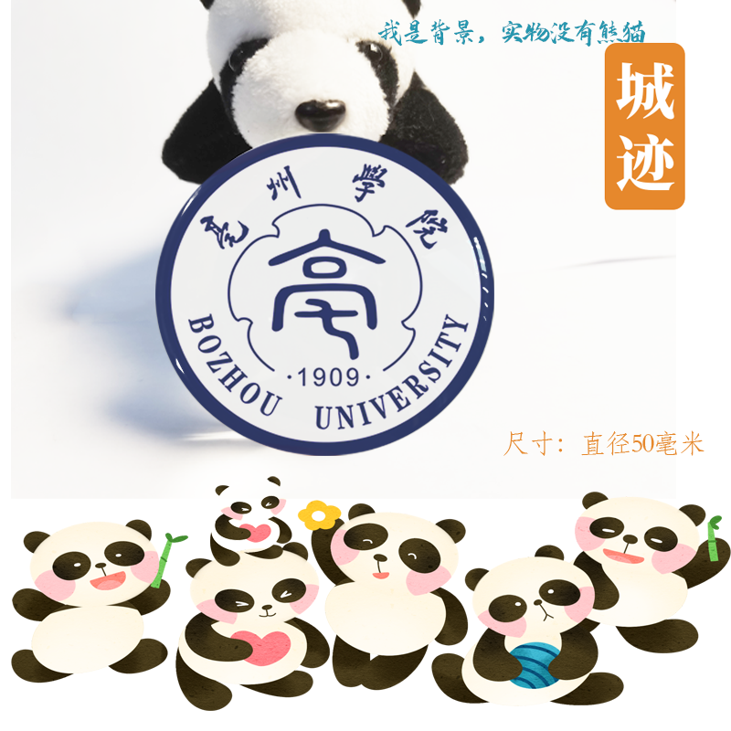 亳州学院冰箱贴校徽亳州学院纪念品校友留念纪念伴手礼冰箱贴定制