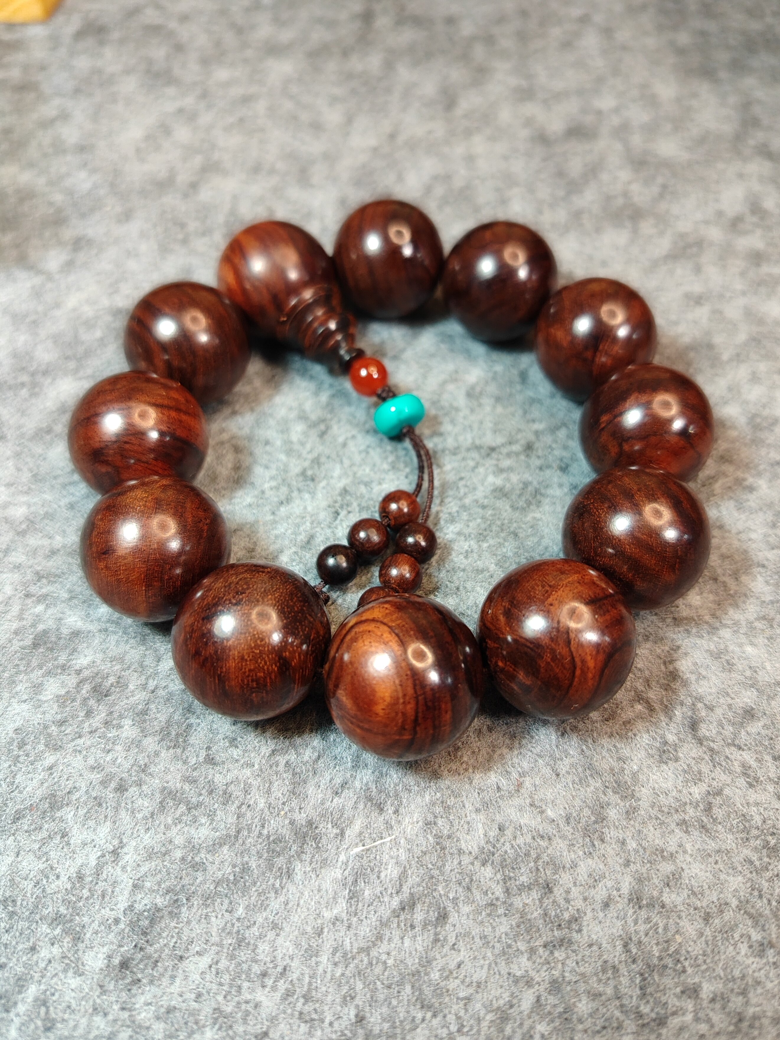 海南黄花梨降香黄檀油梨老料男女款念珠手链盘玩佛珠手串直径19