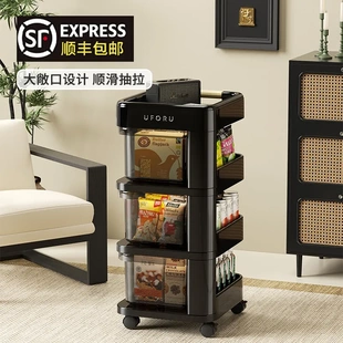小推车置物架家用生活物品收纳车零食落地卧室床头移动收纳分层架