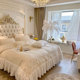婚床宫廷床 高端复古双人床美式 乡村实木雕花公主床1.8米法式 欧式