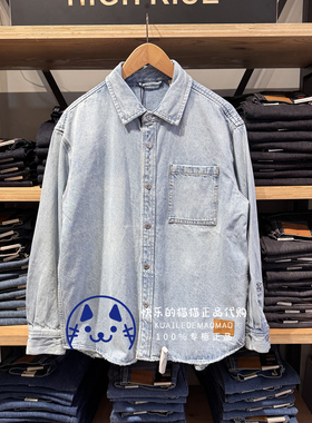 Levis李维斯专柜正品2025 男士宽松水洗休闲牛仔衬衫004ZF-0000