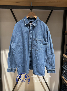 Levis李维斯专柜正品2024 男士宽松环保棉翻领牛仔衬衫A9191-0000