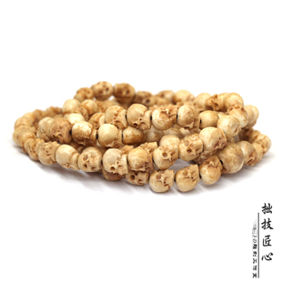 天然鹿角108颗手串男diy骷髅尸陀林主恶灵文玩手链佛珠念珠饰品