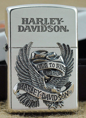 ZIPPO原装正品打火机 哈雷纯银飘带复活雄鹰 专柜正版 限量珍藏版