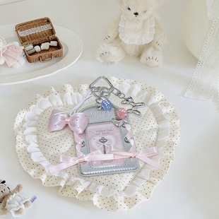 芭蕾风蝴蝶结丝带追星卡套饭卡校园卡小卡卡套高颜值书包挂件