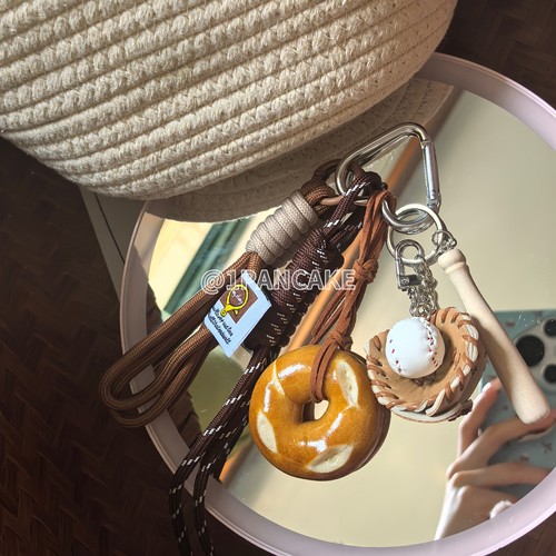 1PANCAKE原创手工碱水面包挂件牛仔裤裤链钥匙扣装饰挂链包包挂件