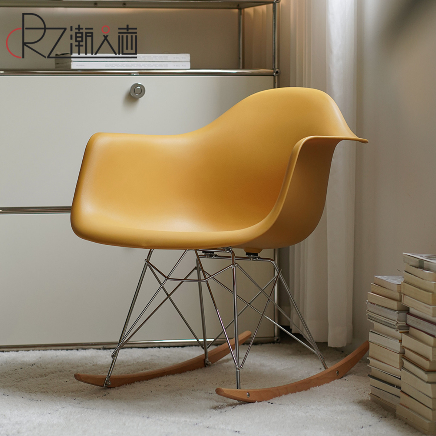 北欧设计师摇椅Eames Rocking chair伊姆斯摇椅中古风懒人休闲椅