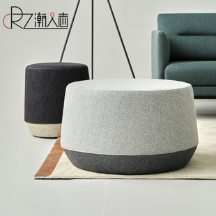 北欧创意设计师单人沙发椅子换鞋凳子网红轻奢圆凳子客厅懒人坐墩