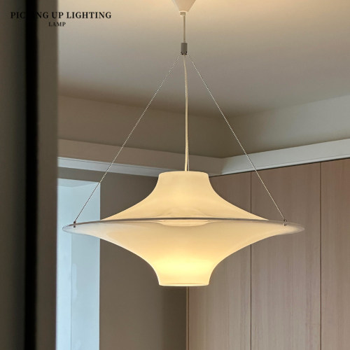 奶油风餐厅吊灯吧台飞碟灯法式