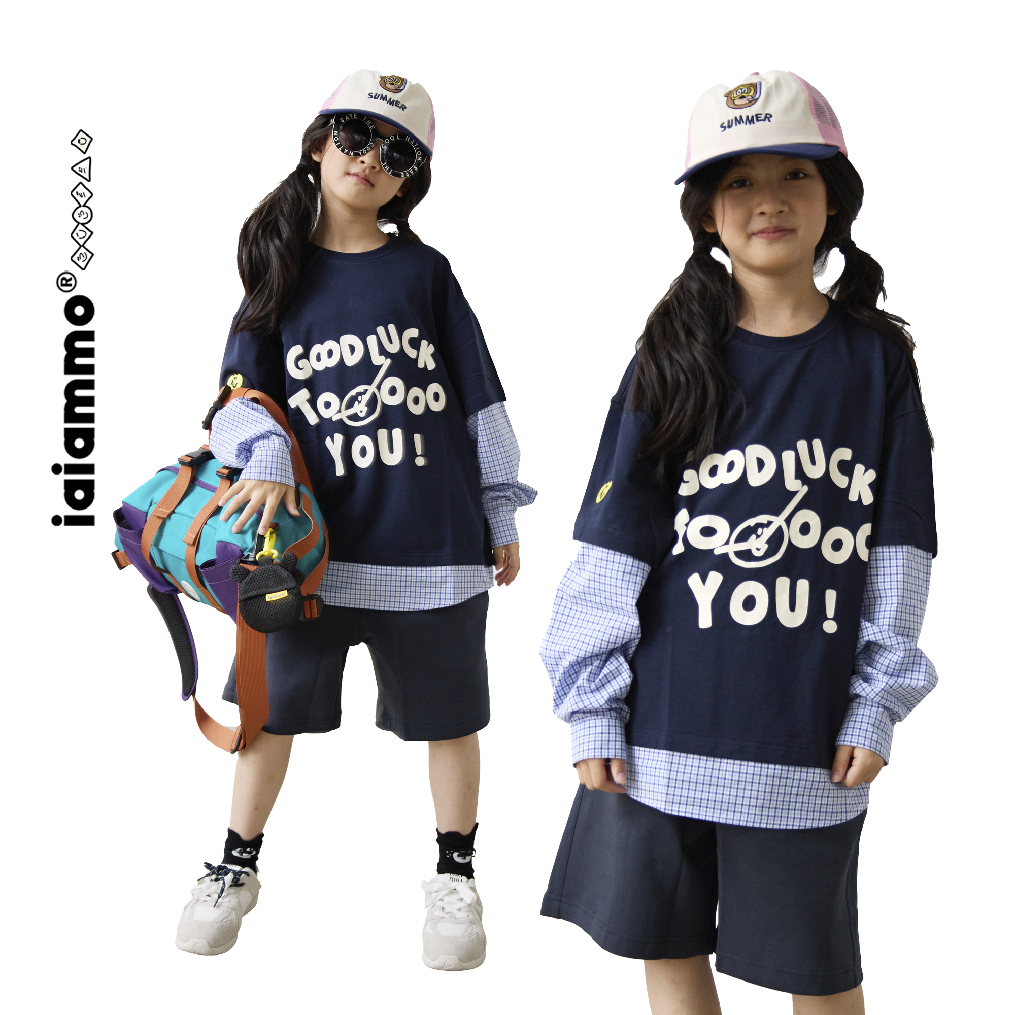 iaiammo24秋拼接设计童长中性T恤