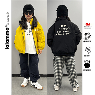 iaiammo丨原创秋冬「3M新雪丽」眼睛男女中大童轻盈保暖棉服外套