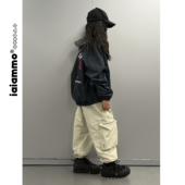 冲锋裤 iaiammo 裤 男女中大儿童口袋工装 25冬防风保暖 加绒伞兵裤