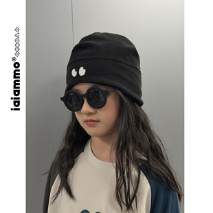 儿童护耳帽滑雪帽摇粒绒防风帽 可爱表情眼睛刺绣 iaiammo 25AW