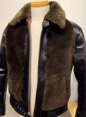 定金【superXY】TOYS McCOY 黑熊马皮夹克 深褐色羊羔毛 黑色茶芯