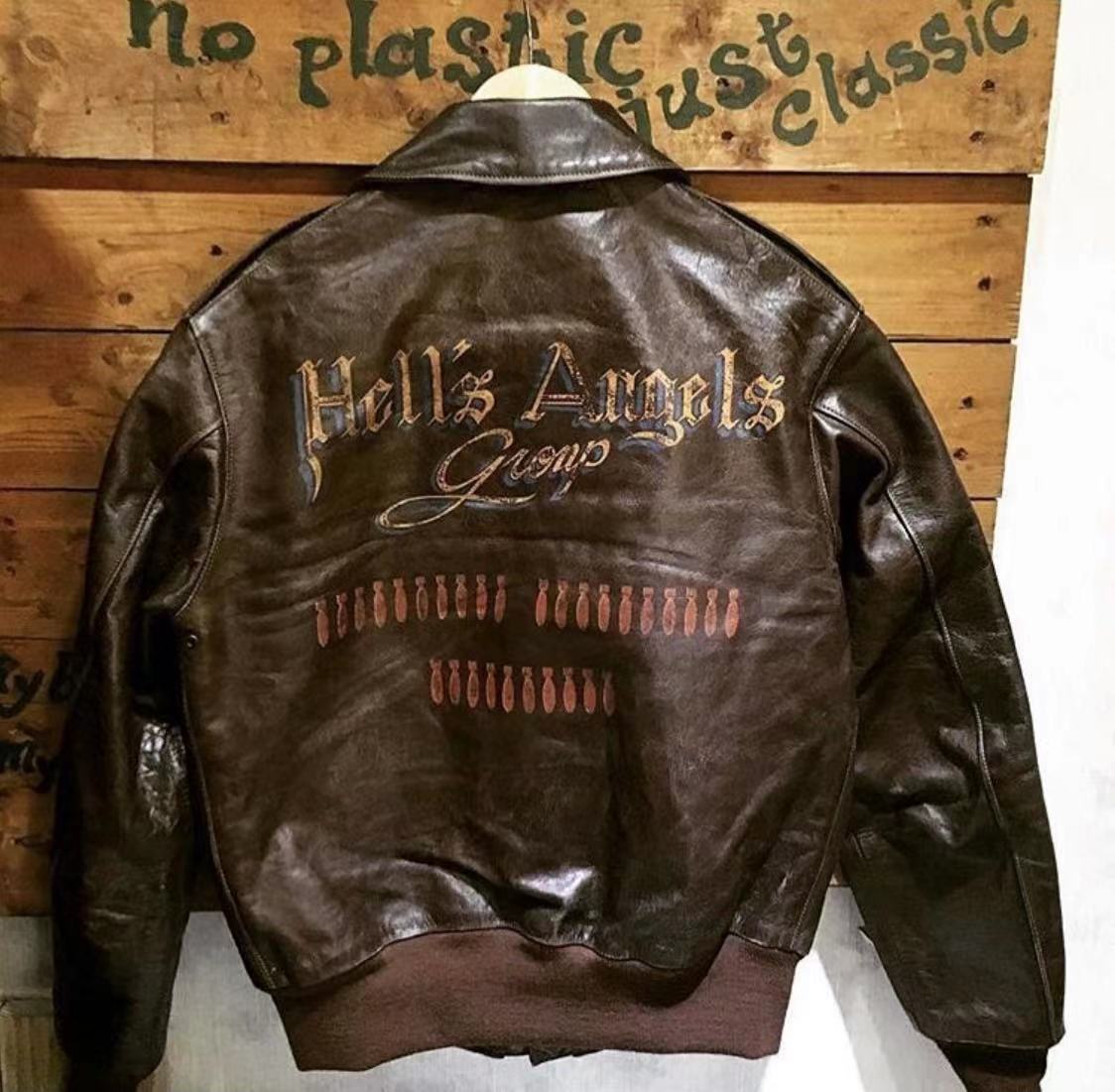 Eastman地獄天使做舊手繪馬皮A2