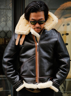 现货【superXY】The REAL McCOY'S 皮毛一体B-3经典飞行夹克