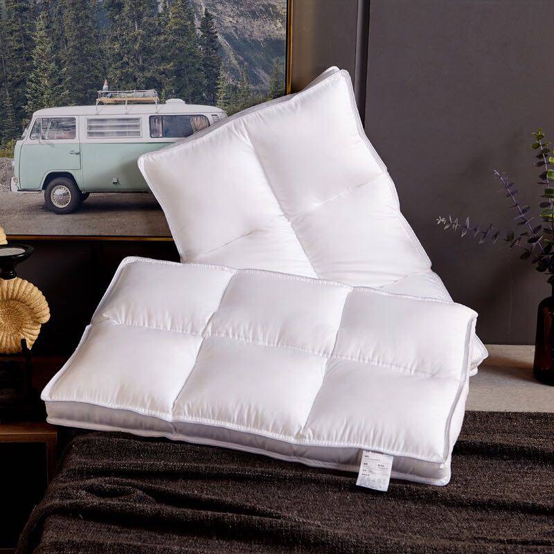 酒店羽丝绒枕颈椎保健枕头全棉枕芯成人护颈枕矮枕平枕头一只包邮