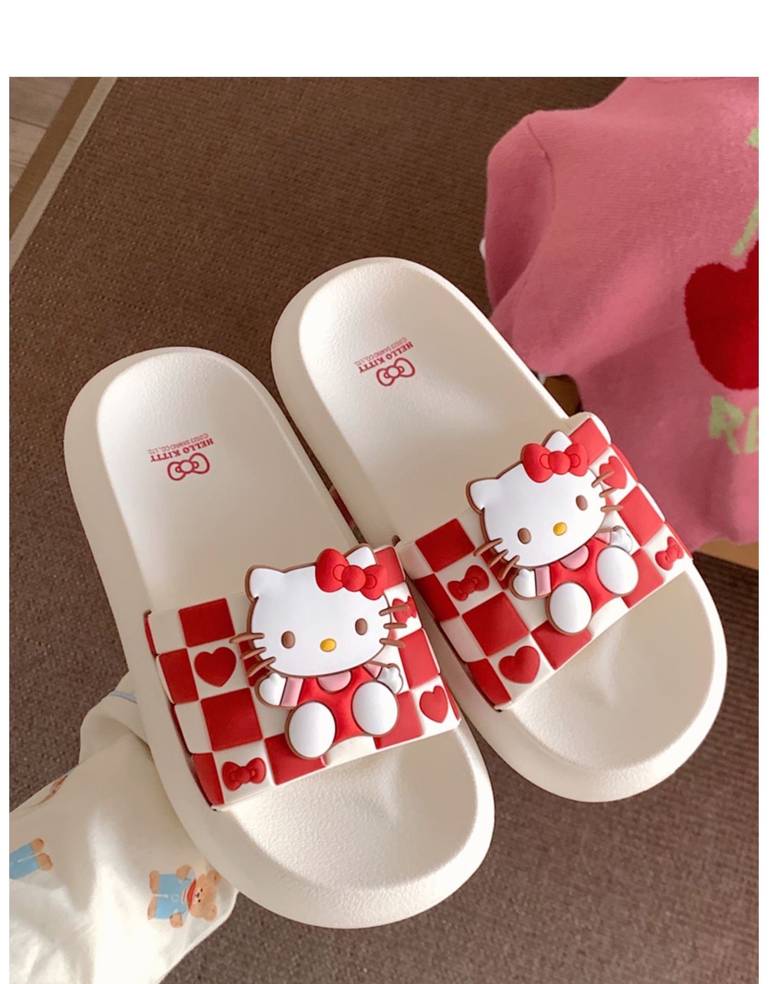 可爱卡通小恶魔大耳狗一字拖鞋家居舒适感软底凉拖鞋外穿网红拖鞋