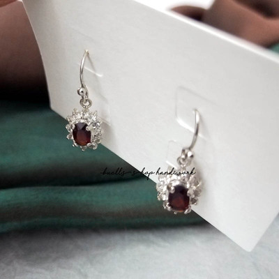 外贸日韩风小巧深红玻璃宝石