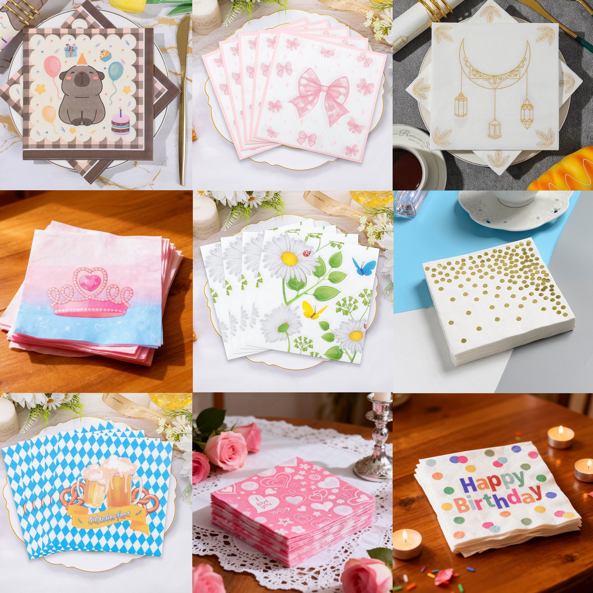 生日主题纸巾印花餐巾纸一次性方巾纸西餐厅高端节日聚会派对纸巾,节庆用品/礼品,圣诞装饰品,淘宝优惠券,粉丝福利购,淘宝优惠卷