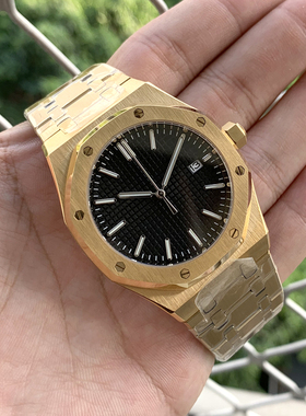 新款黑面金壳pp41mm大直径蓝宝石镜面精钢夜光机械男士运动手表