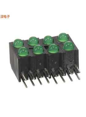 H204CGDL |绿色（x 8） CBI 3MM 2X4 GRN DIFF RA