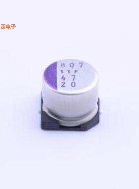 20SVP47M |原装SMD,D8xL6.9mmCAP ALUM POLY 47UF 20% 20V SMD