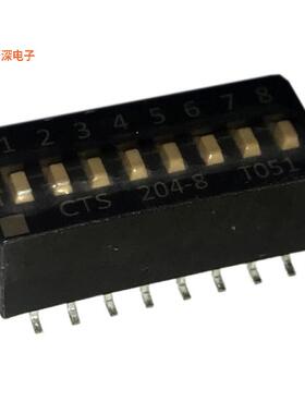 204-8ST |SPSTSWITCH SLIDE DIP SPST 0.05A 24V