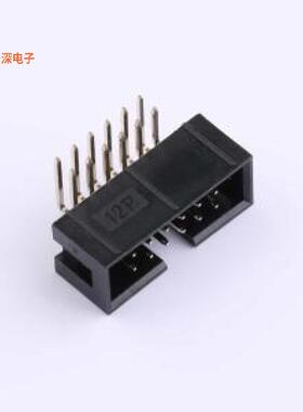 BH254R-12P |线对板针座简牛2.54mm 弯插 2x06P 黑色