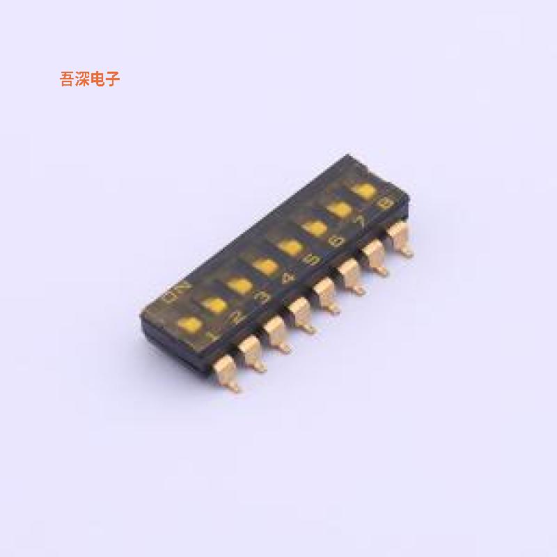 YDC08LS2 |贴片低拨键贴膜拨码SMD-16P,6.4x21.4mm