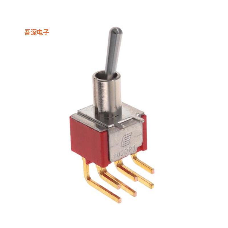 100DP1T1B2M6RE |通孔，直角SWITCH TOGGLE DPDT 0.4VA 20V