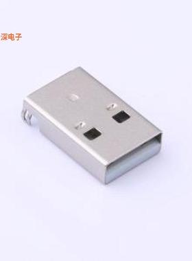 USB-ZL-109PWB |AM90度沉板弯脚有柱PBT白胶USB插件