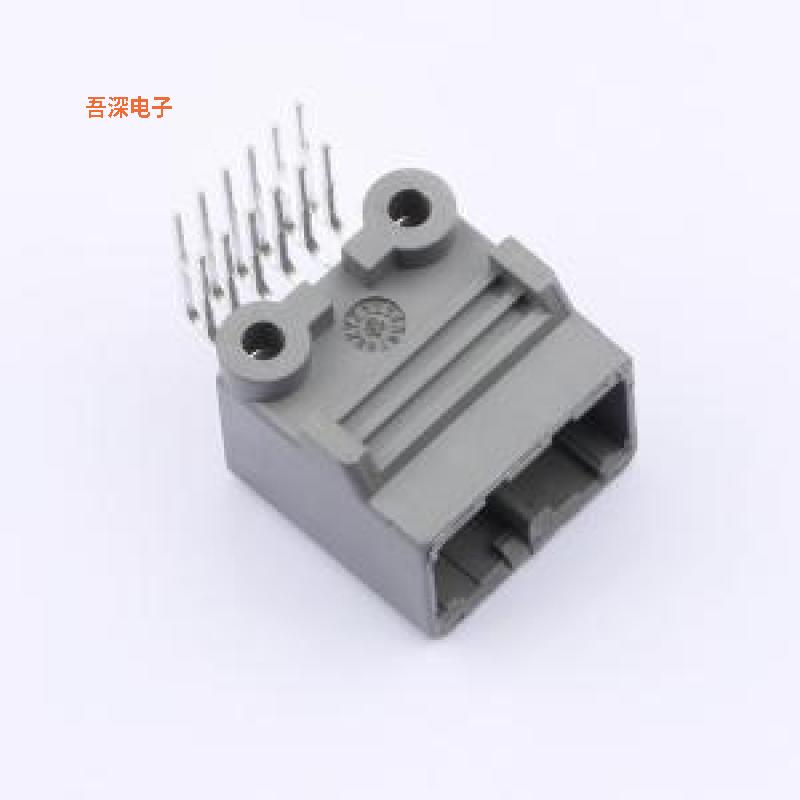 991-121-5128 |线对板针座12PIN 方形公端 灰色