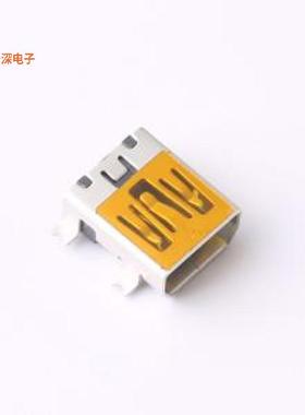 HX MINI 10PTK |10P母头四脚贴片 铜壳贴膜USBSMD