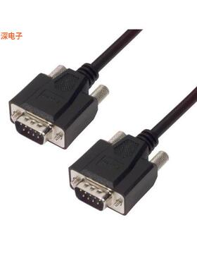 CSMNB9MM-15 |插头，公引脚CABLE DB9M/M MOLDED BLK 15'