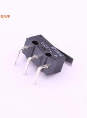 D2F-L-A |行程AC125 3A, DC30V 2A,直摆杆,右角型PCB