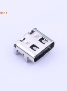 TYPE-611A-T3 |USB带双压片弹片外壳四脚插件镀金