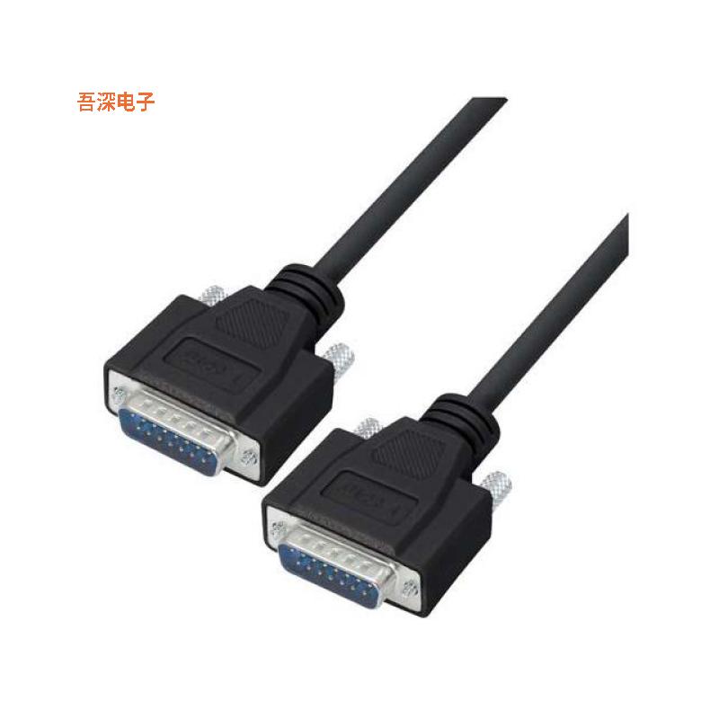 CSMNB15MM-2.5 |插头，公引脚CABLE DB15M/M MOLDED BLK 2.5'