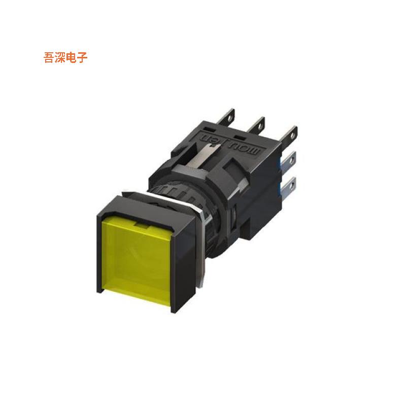 M6P-BMS2-24EY |前面板安装PB-MOM-DPDT-24VDC-YELLOW