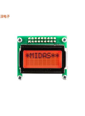 MD20805B6W-FPTLRGB |16.0DISPLAY, 2x8 COB LCD,  Black on