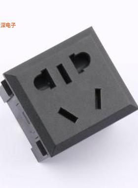 RT-C02-B1 |原装全新三孔AC插座  长宽高：40*36*25.5mm