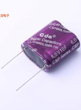 CSP-6R0L106R-TW 6.0V10F |原装插件,P=17.5mm