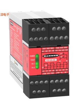 ES-UA-5A|DIN 轨道SAFETY MODULE E-STOP/INTERLOC
