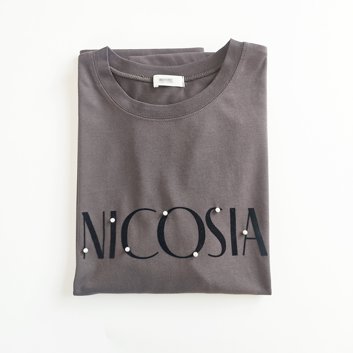 日单日系棕色珍珠黑色植绒字母丝光棉短袖T恤上衣小衫女3L-5L大码,女装/女士精品,T恤,淘宝优惠券,粉丝福利购,淘宝优惠卷