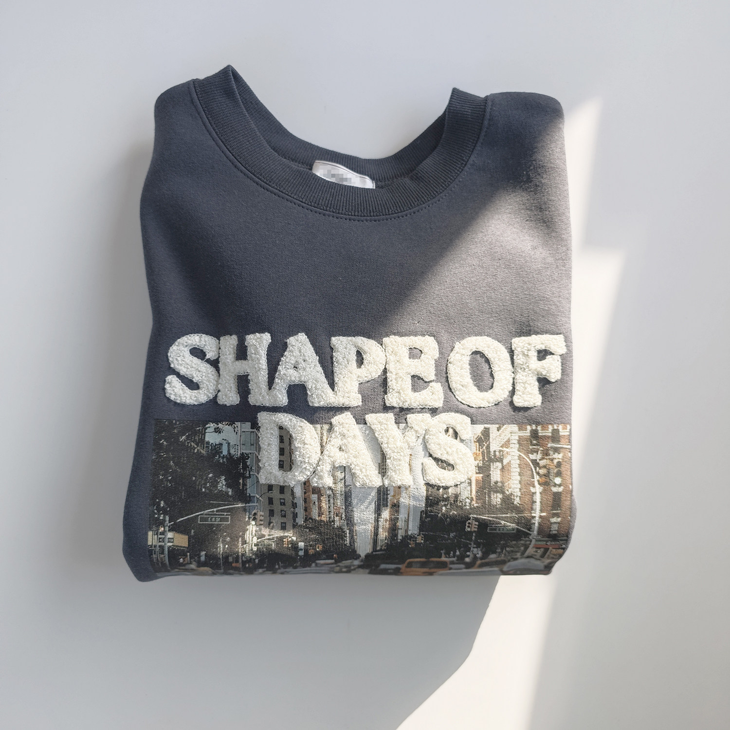 日单日系秋冬纯棉薄款加绒宽松款黑色卡通字母印花宽松长袖卫衣女