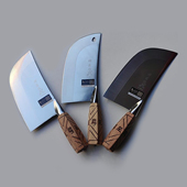 楼龙正品 不锈钢切片刀六角木柄菜刀切肉刀薄刀屠宰刀轻便家用锋利