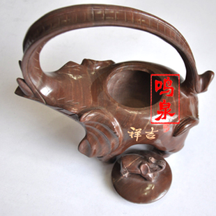 鸣泉石壶木鱼石茶壶茶具功夫茶壶手壶吉祥大象水壶杯子茶杯杯子