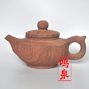 天然木鱼石原石功夫茶壶，木鱼石原石整石制作，木鱼石茶壶茶杯